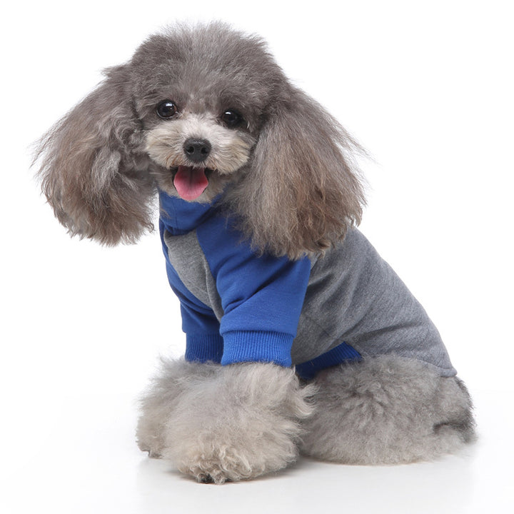 High-collar sweatshirt for dogs, stripes, polyester-cotton