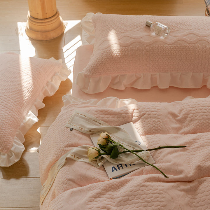 Milk fiber bedding set, 4-piece, princess style