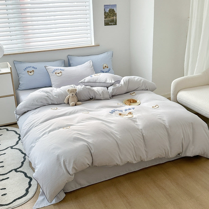 Bedding set made from washed cotton, cartoon design