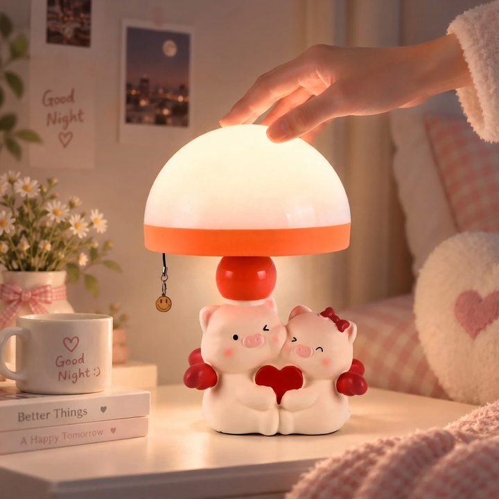 Cute little pig jellyfish light with color setting