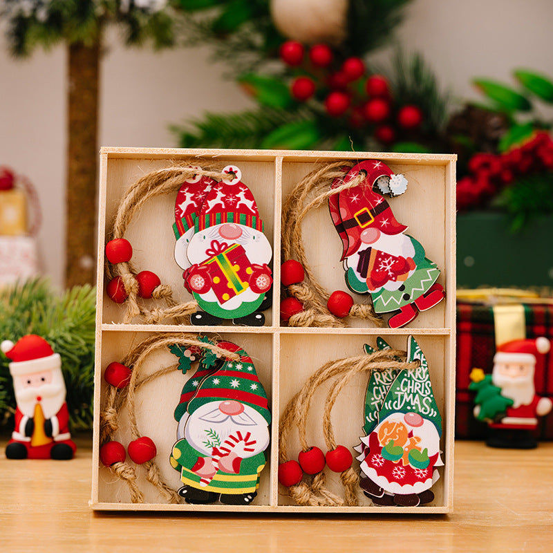 Decorative wooden box with Christmas motifs
