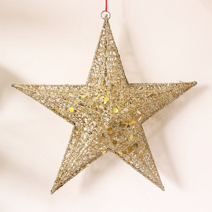 Illuminated Christmas tree star made of iron