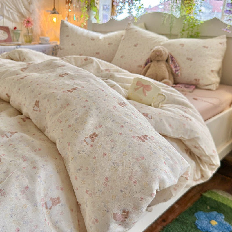 Cotton bedding set, double-layer yarn, various sizes