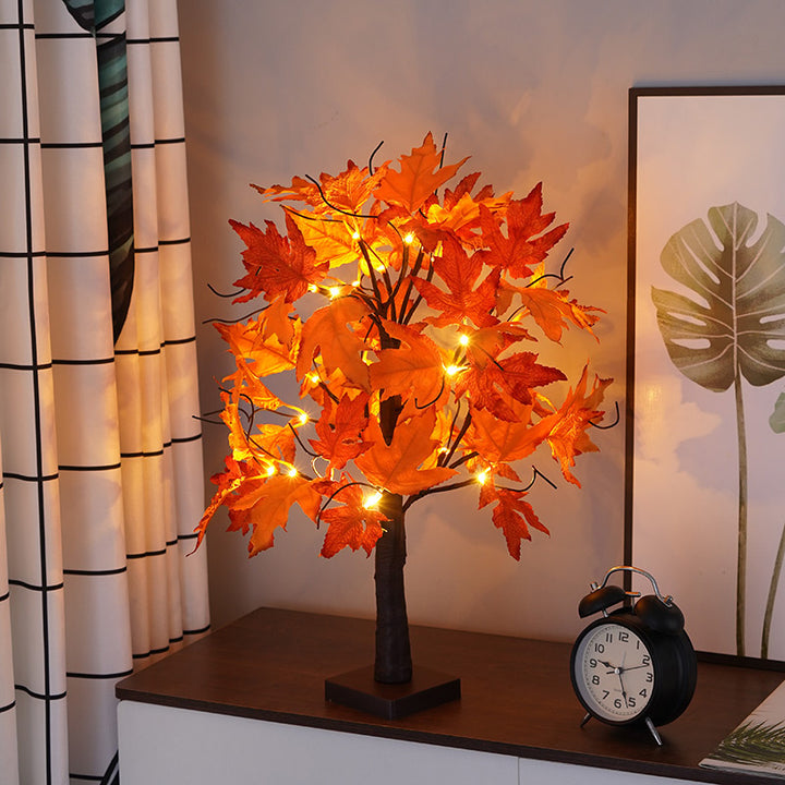 LED tree light with maple leaves