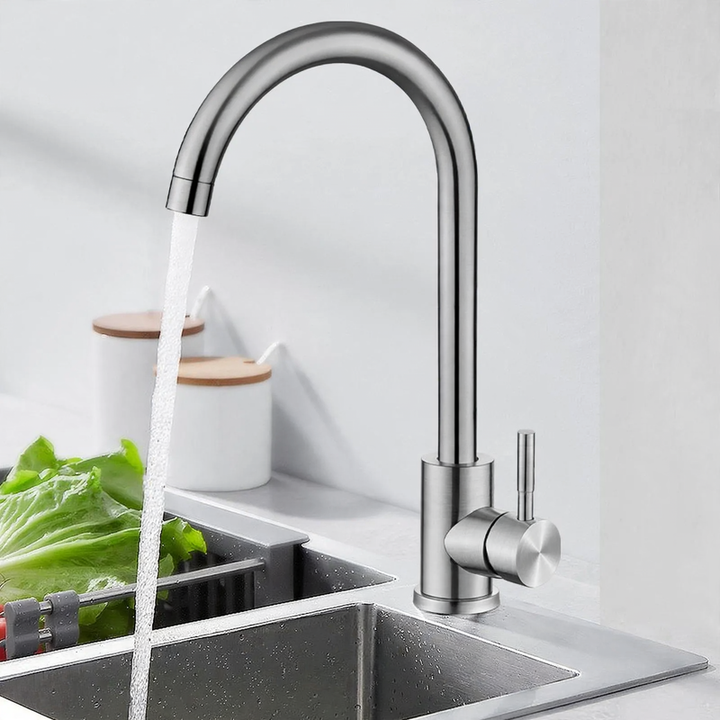 Stainless steel kitchen faucet, mixing or cold water