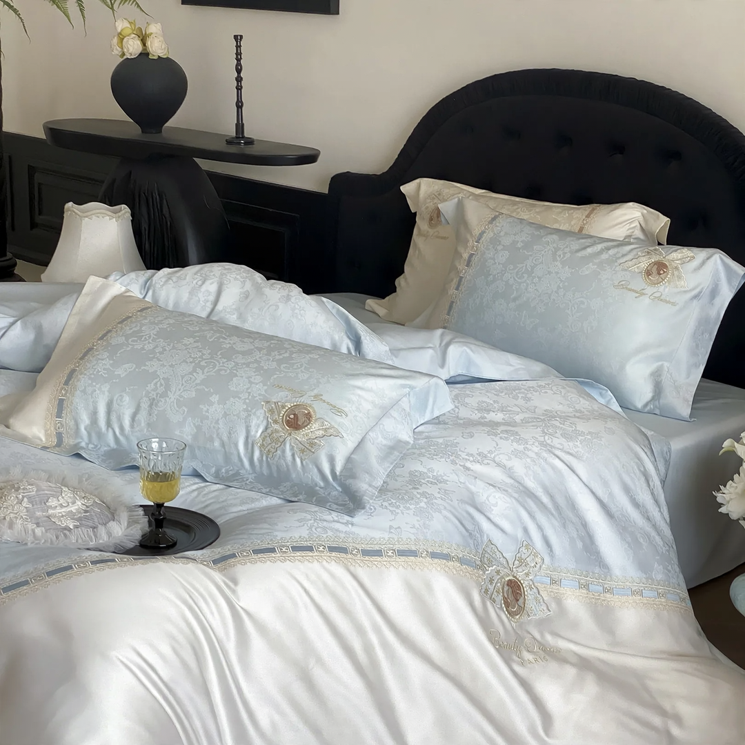 Bedding set, cotton, lace and embroidery