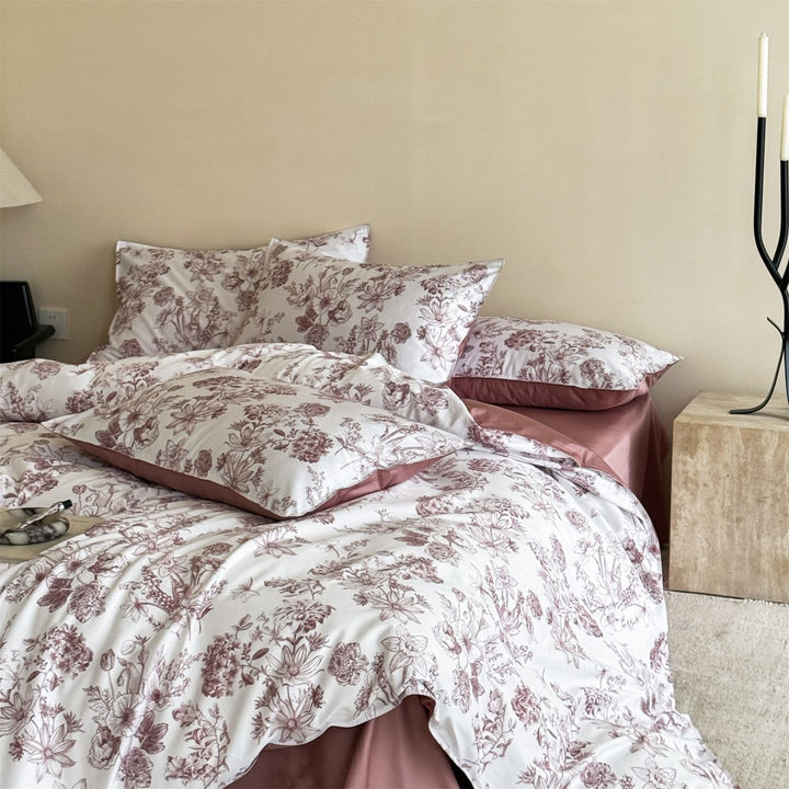 100s Long Staple Cotton Bed Linen Set, floral