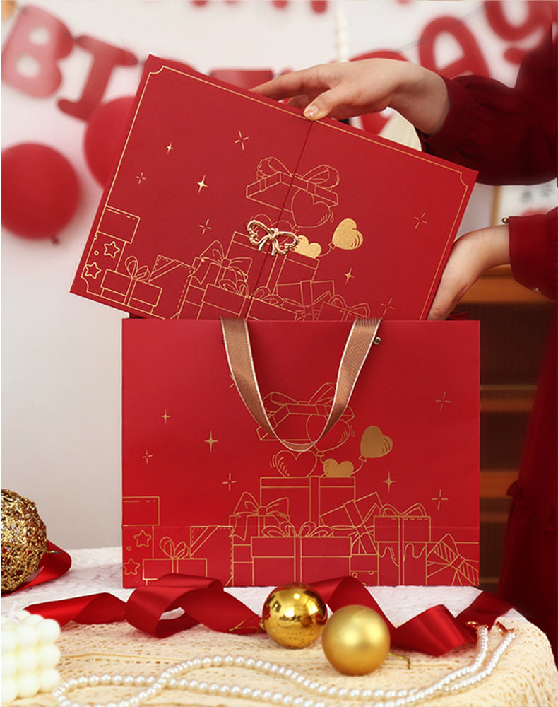 Advent calendar gift box, 24 compartments, with gold embossing