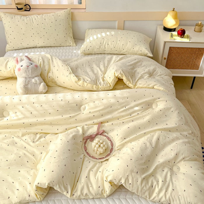 Cotton winter blanket with soy fiber filling