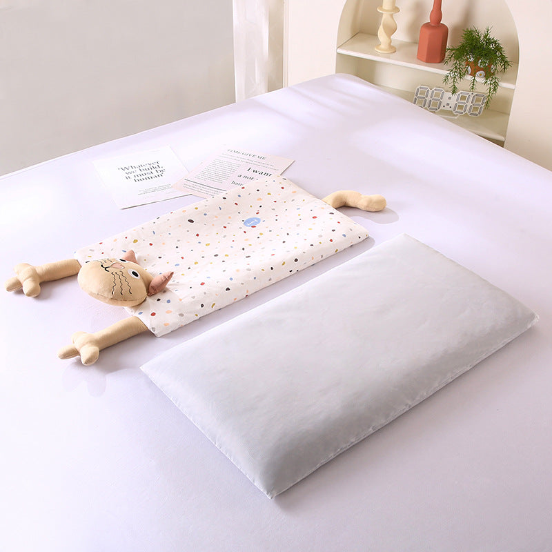 Cotton neck pillow with buckwheat filling, rectangular