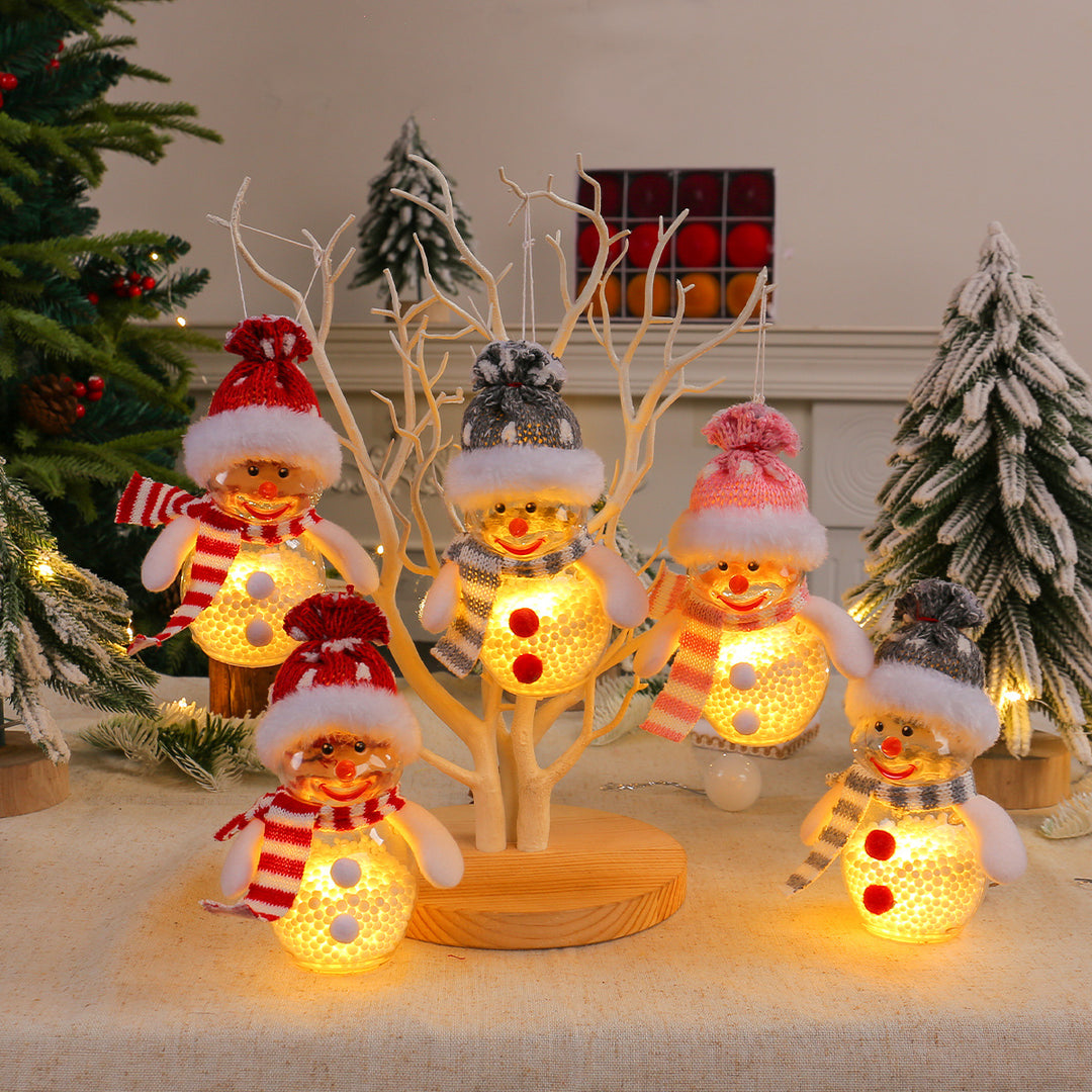 Glowing snowman figure with light for Christmas