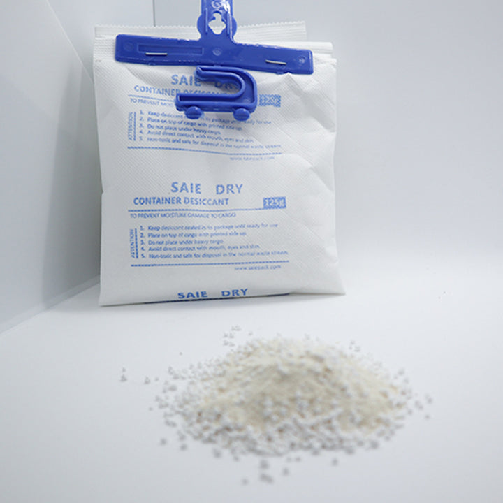 Calcium chloride desiccant for containers