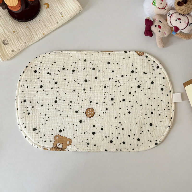 Cotton muslin pillow for babies, 8-layer, rectangular