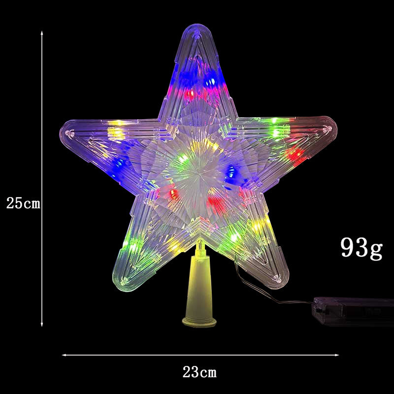 Illuminated 3D Christmas tree star made of plastic