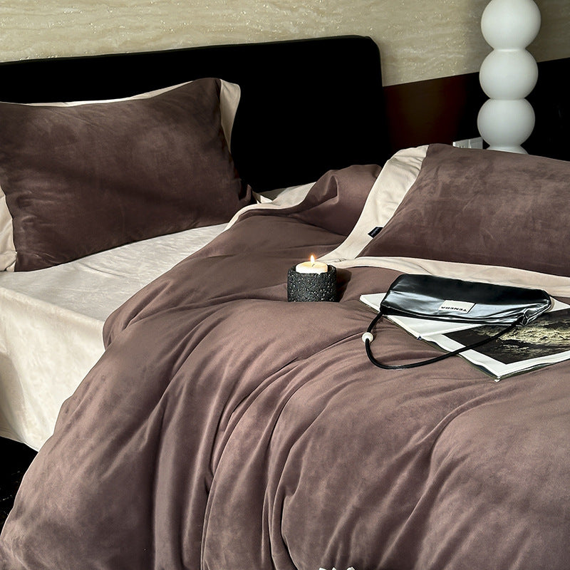 Milk fiber bedding, two-color, winter warmth
