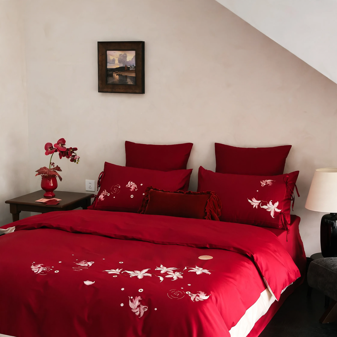 Four-piece bedding set made of long-staple cotton