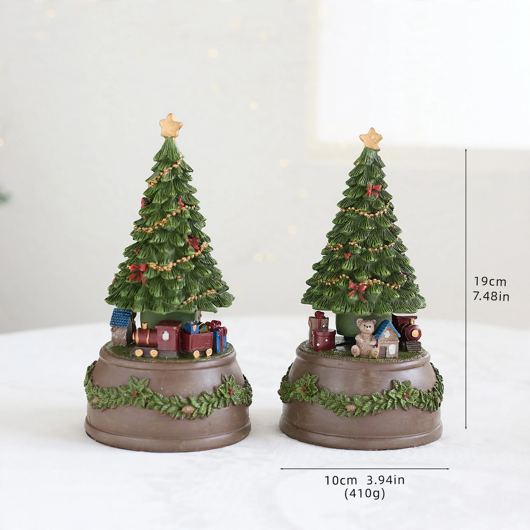 Decorative Christmas tree music box made of resin