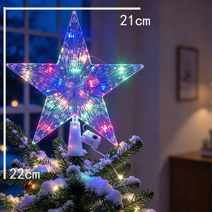 Illuminated Christmas tree topper star made of PVC