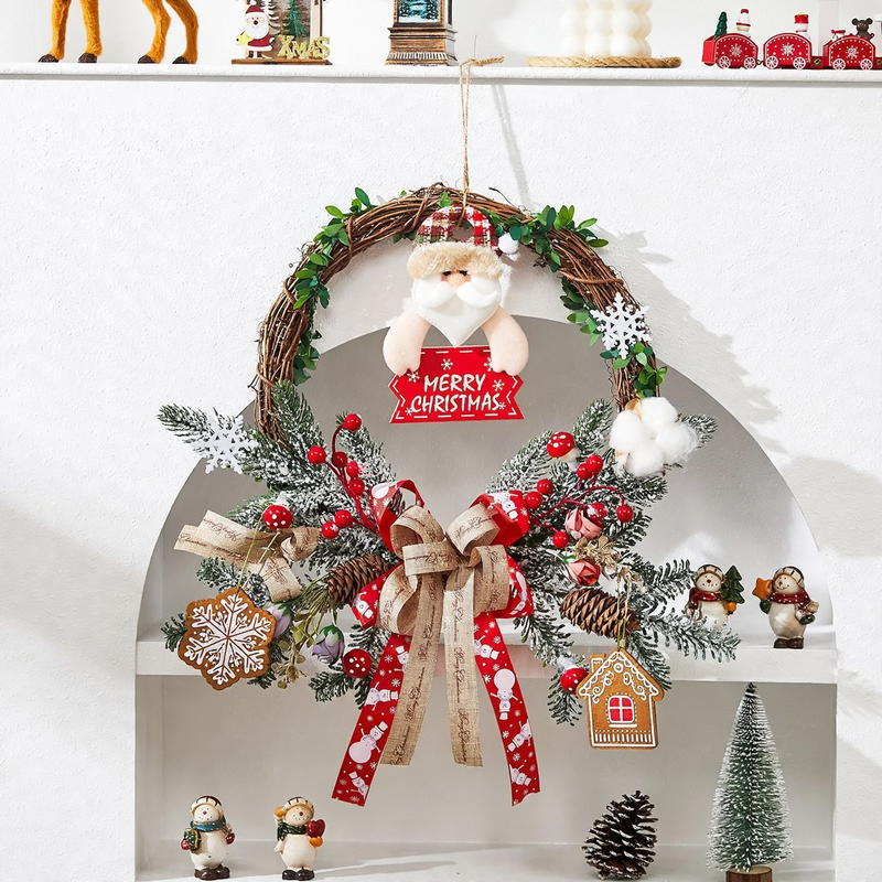 Christmas wreath with natural elements, European style