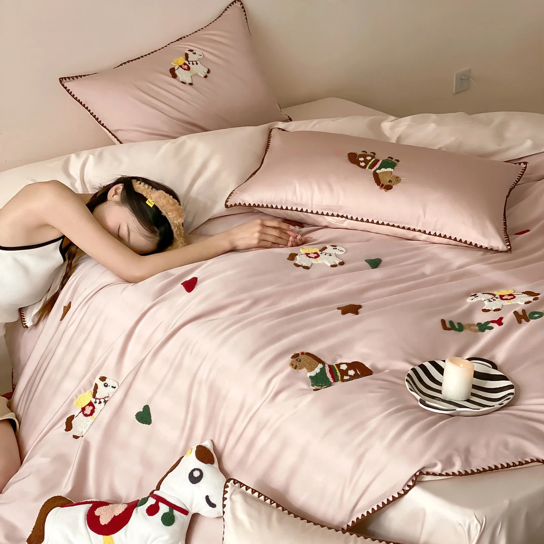 Cotton bedding set, 4-piece, 100 long staple