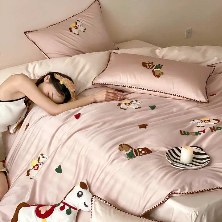 Cotton bedding set, 4-piece, 100 long staple