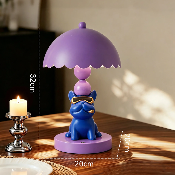 Cool French Bulldog Table Lamp Purple