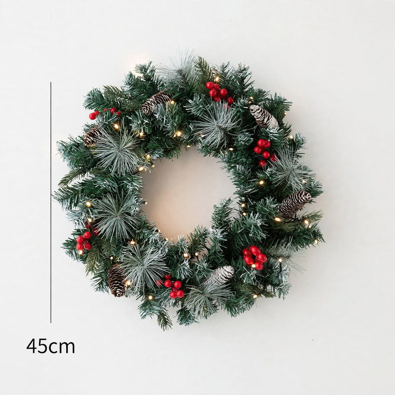 Christmas wreath, 45 cm, with lighting