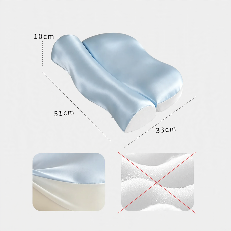 Wellen pillow made of memory foam with ice silk cover
