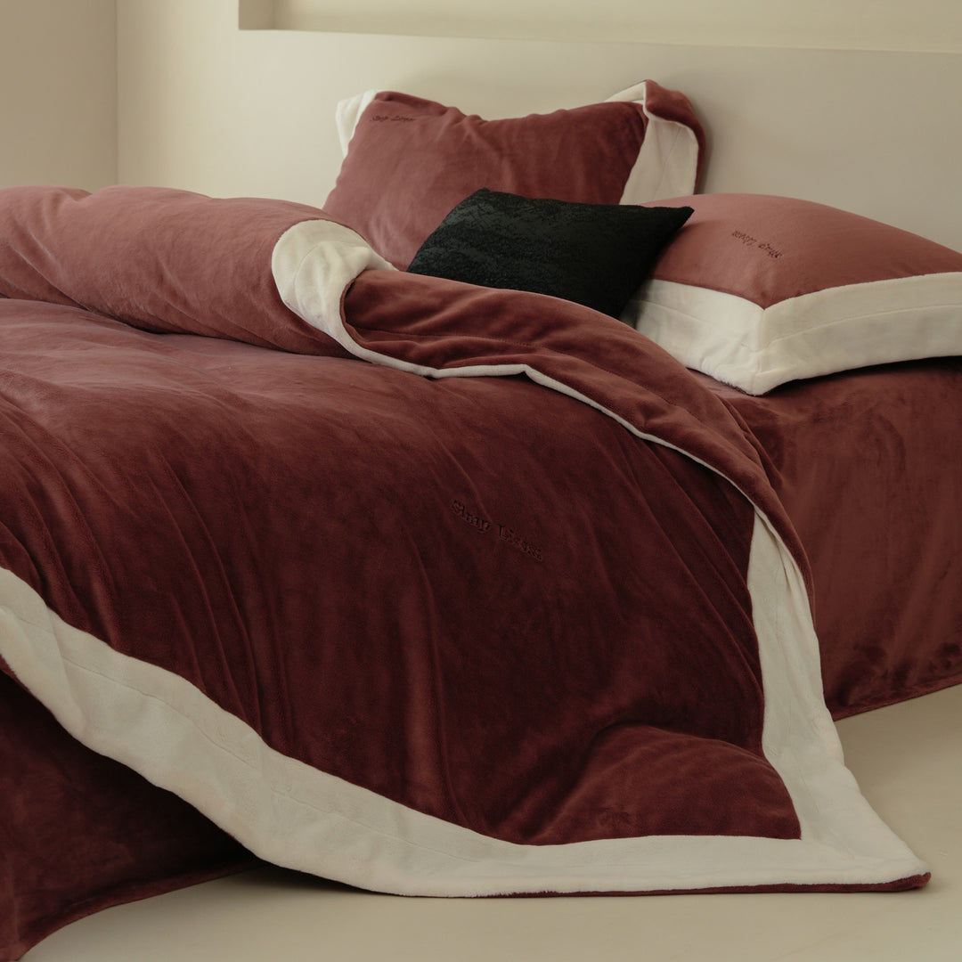 Milk fiber fleece duvet cover set, extra warm