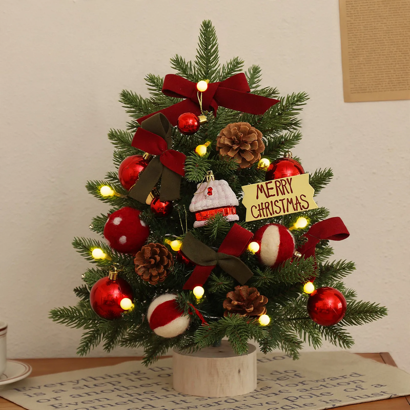 Mini Christmas tree set with lighting, 45 cm or 60 cm