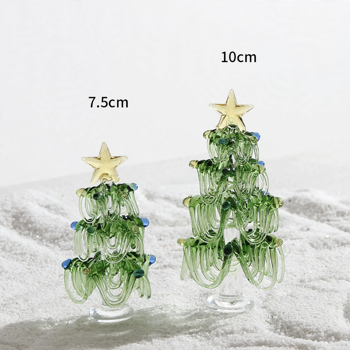Glass Christmas tree, 8.5 cm, handcrafted decoration