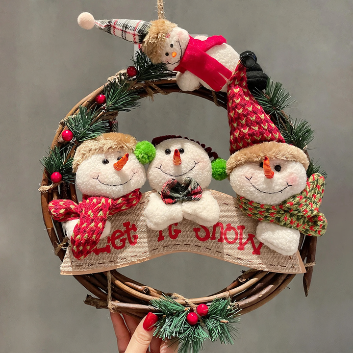 Decorative Christmas wreath with figures