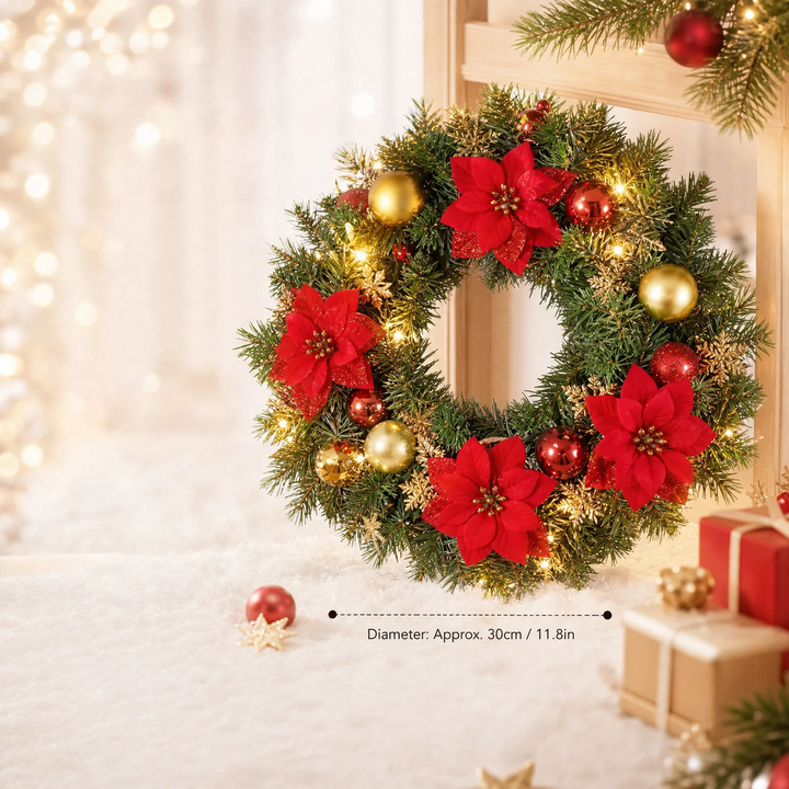 Illuminated Christmas wreath, 40 cm
