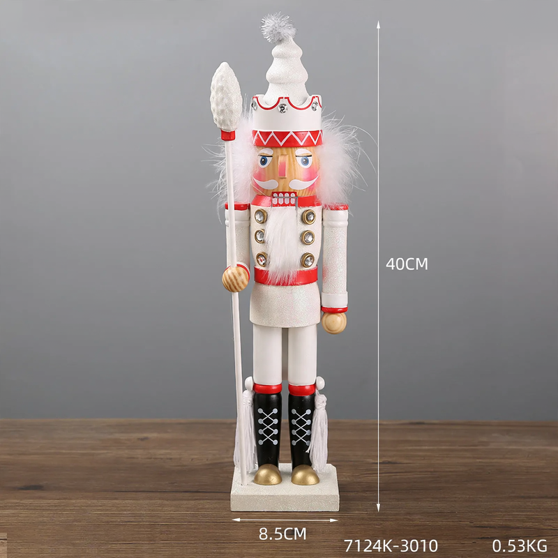 Decorative nutcracker soldier figure made of pine wood