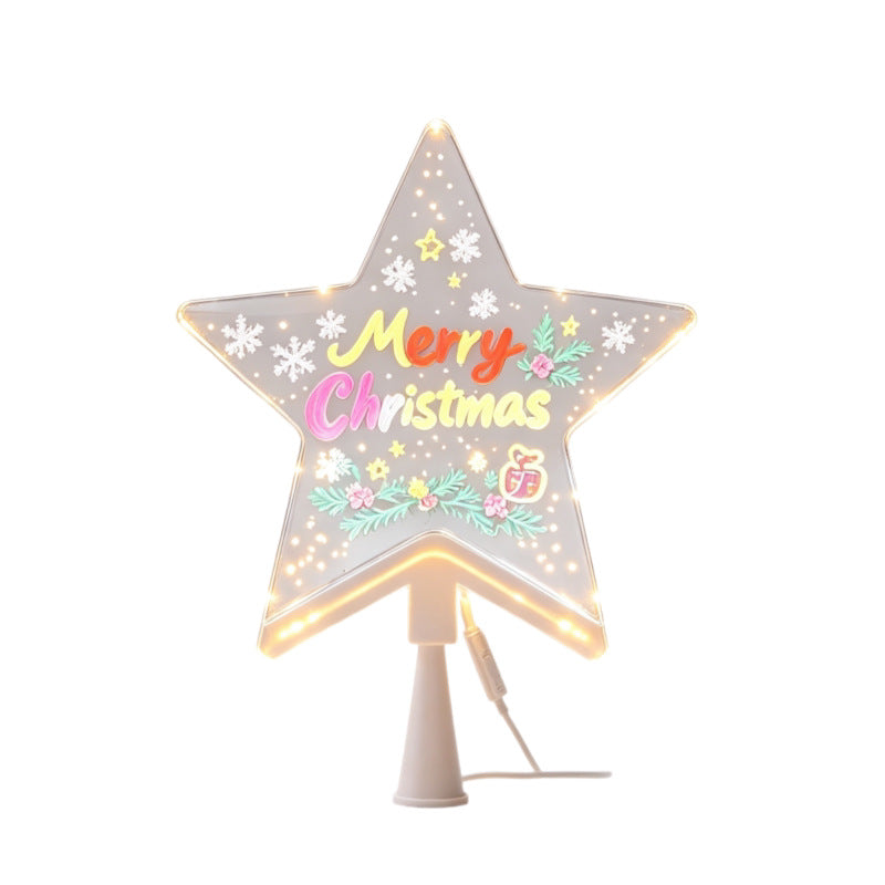 LED Christmas star made of acrylic, writable, with light effects