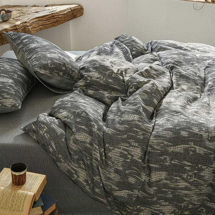 Bedding set made of long-staple cotton, checkered