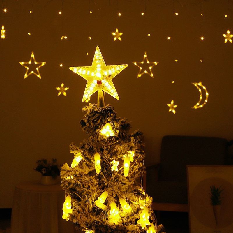 Illuminated Christmas tree topper with lighting modes