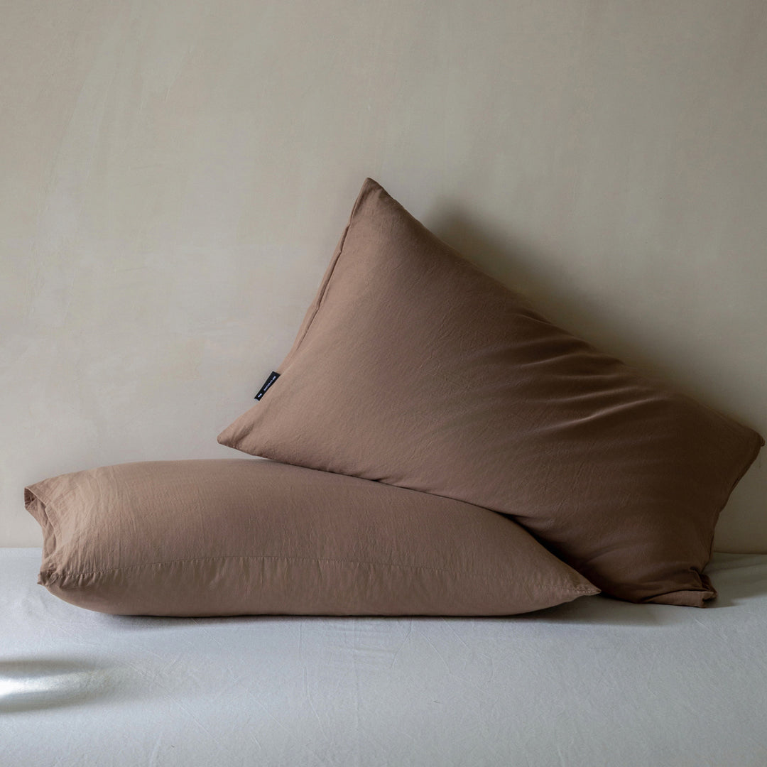Cotton pillowcases, set of 2, double-layered gauze