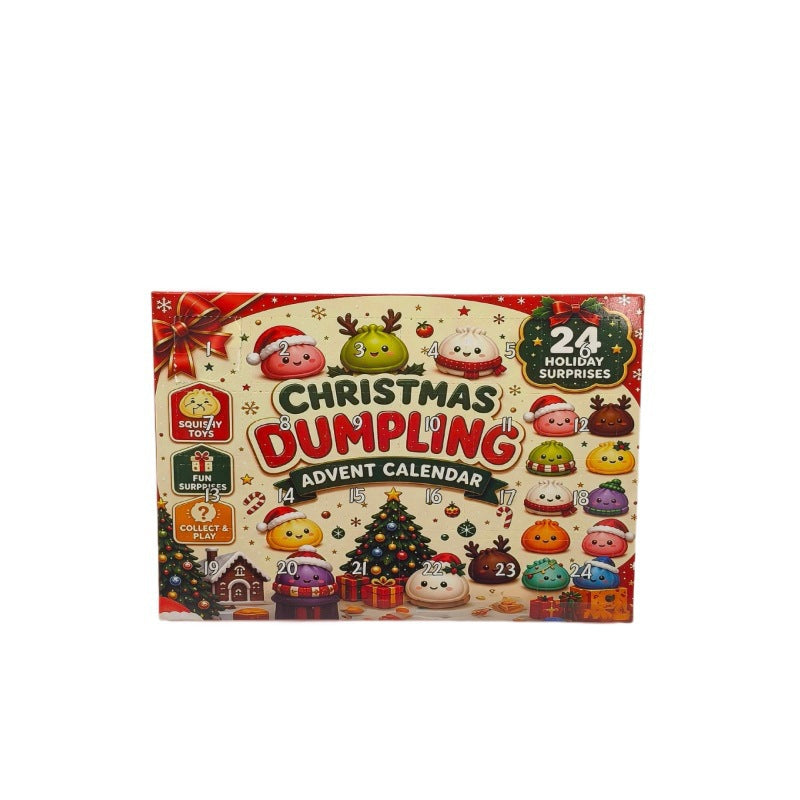 Advent calendar with 24 squishy figures in fruit and vegetable shapes