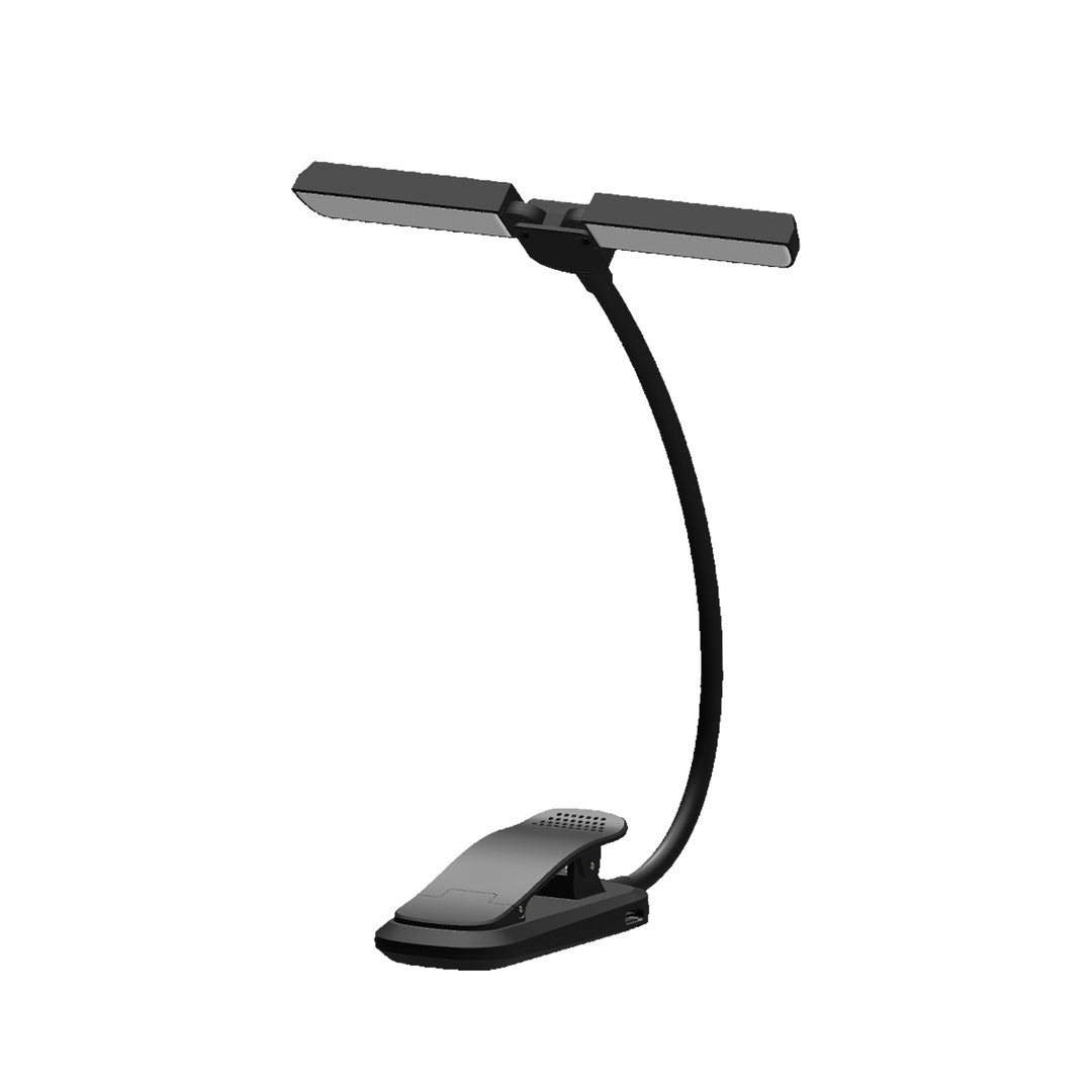 Double-headed reading lamp with clip, dimmable, USB-C