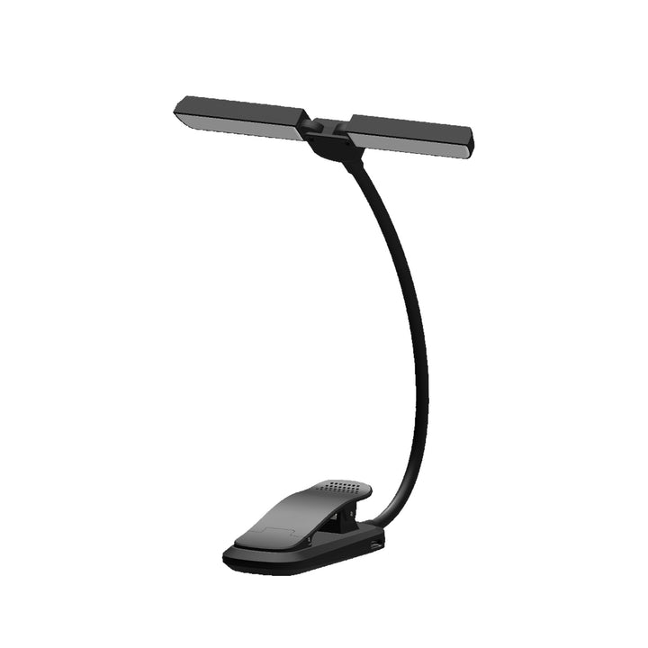 Double-headed reading lamp with clip, dimmable, USB-C