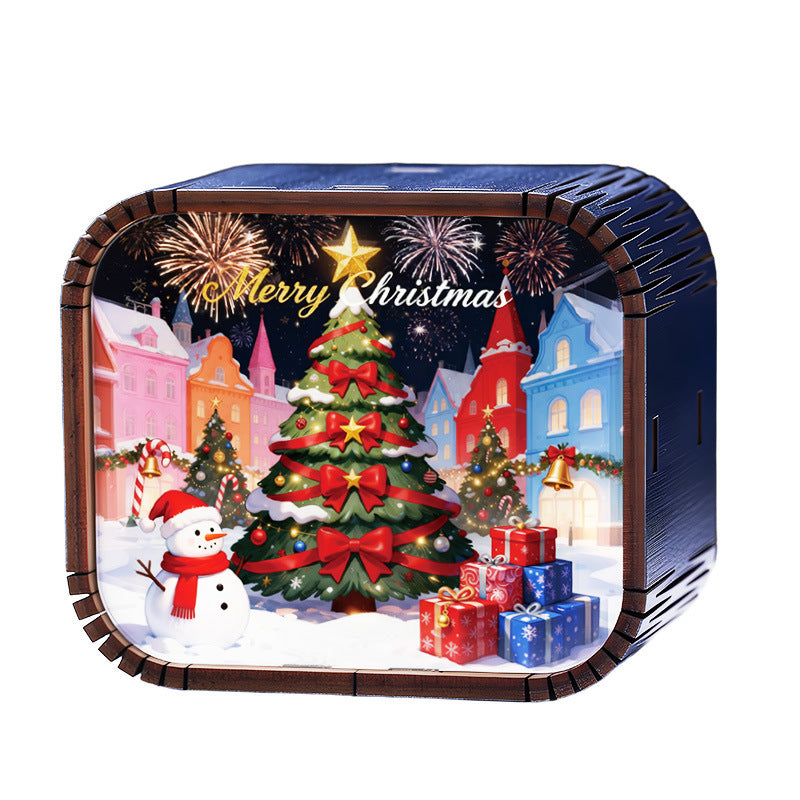 Wooden mini music box, Christmas edition
