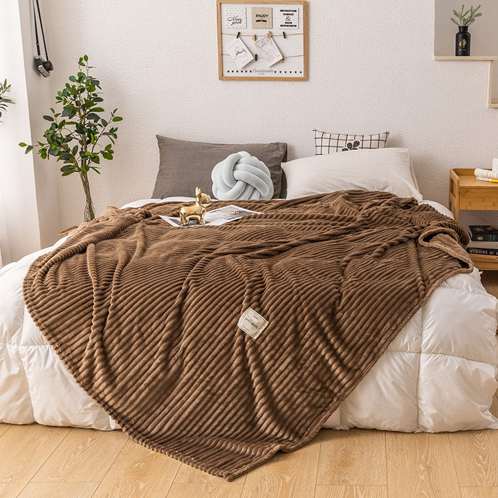 Coral fleece blanket in solid color