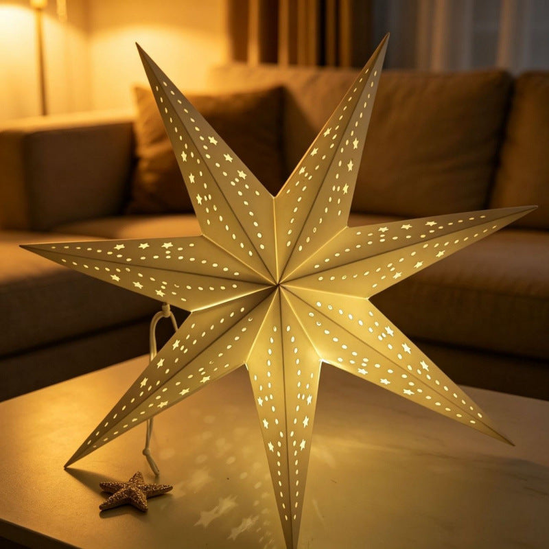 Scandinavian paper star with LED lighting