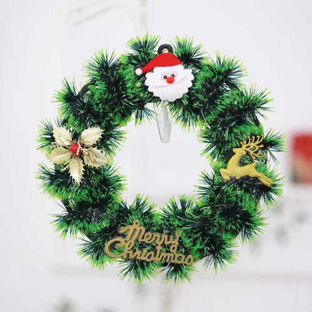 Decorative Christmas wreath with festive accents