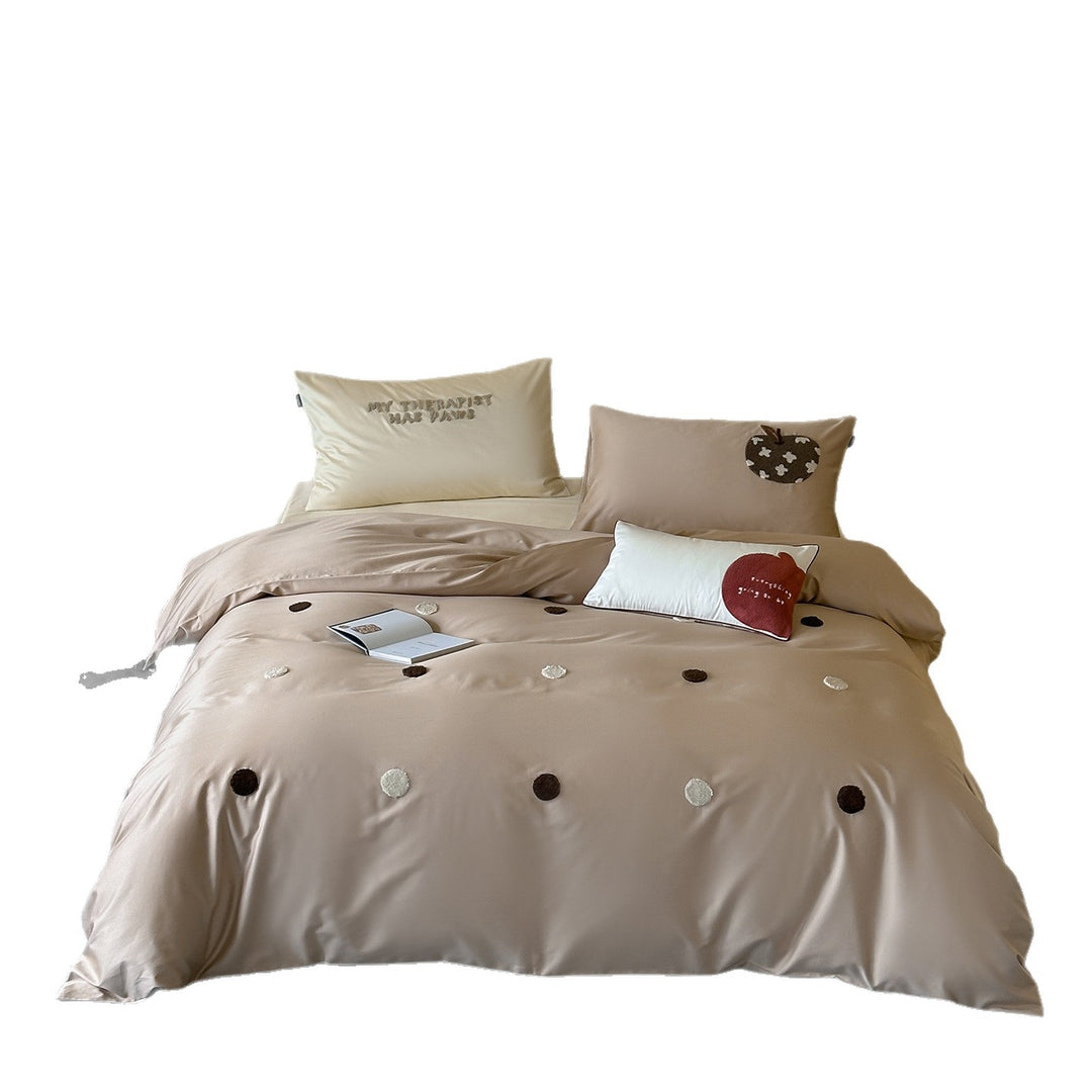 100s Long-staple cotton bedding set with terry embroidery