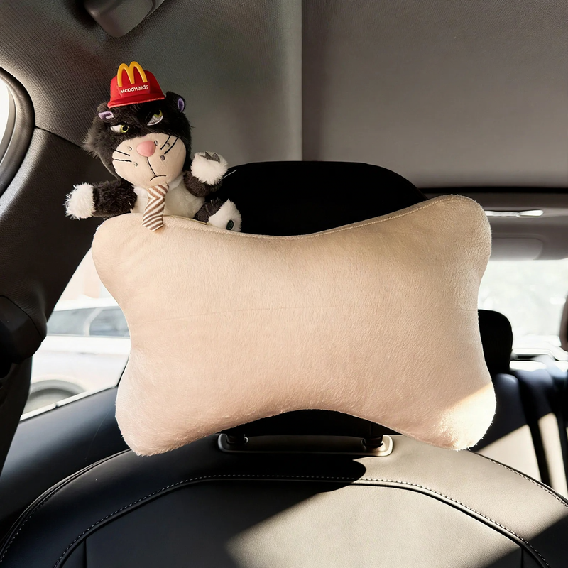 Car pillow cat design, plush, cartoon