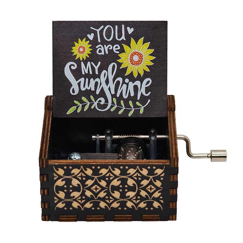 Small wooden music box with UV printing