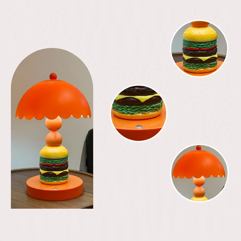 Hamburger table lamp with decorative function