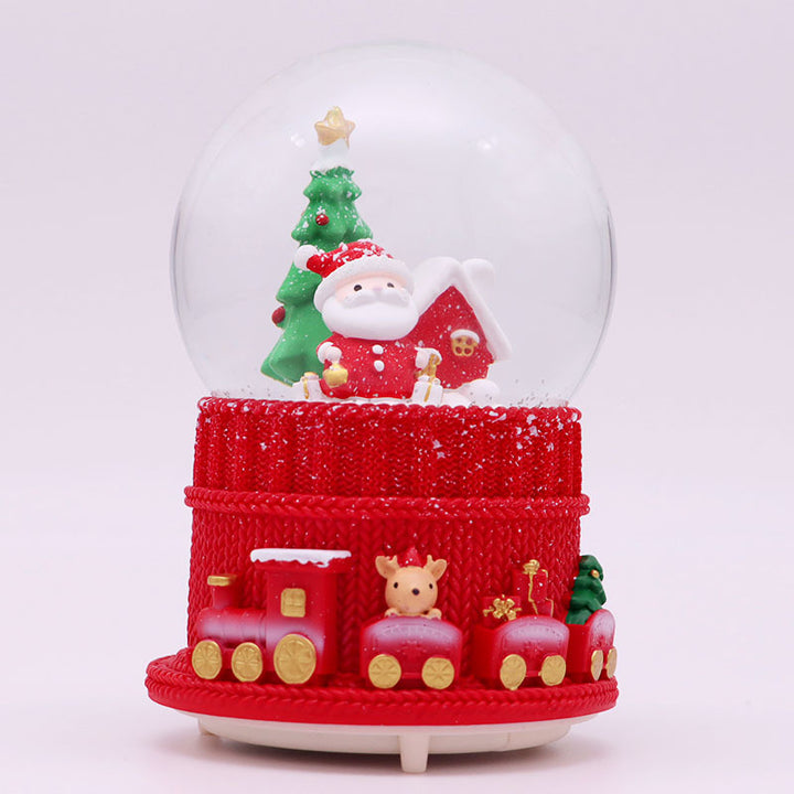 Christmas music box with light and snow globe